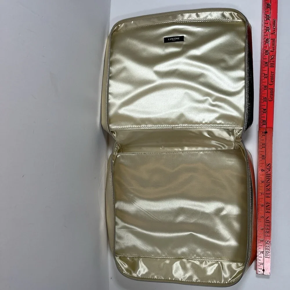 Lancome‎ Metallic Gold Cosmetic Makeup Bag Case